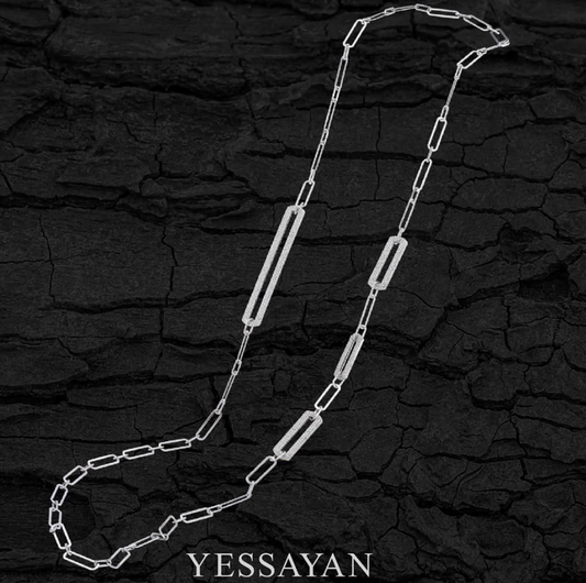 White Gold & Diamond Long Chain Necklace | Diamond Necklace | Best Necklace Design