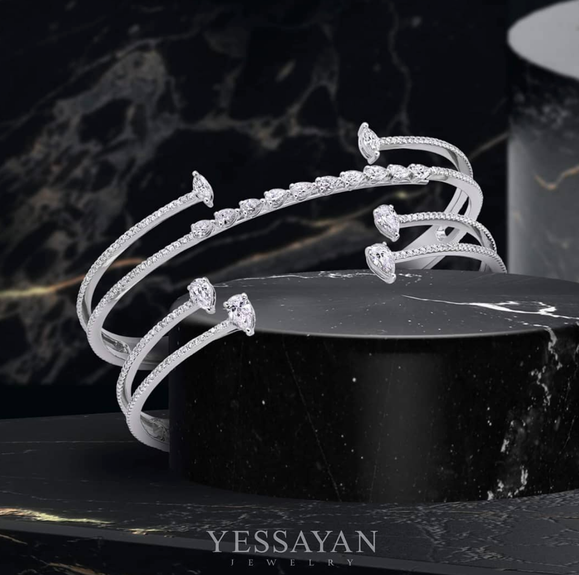 Diamond & White Gold Cuff Bracelet | Best jewelry stores