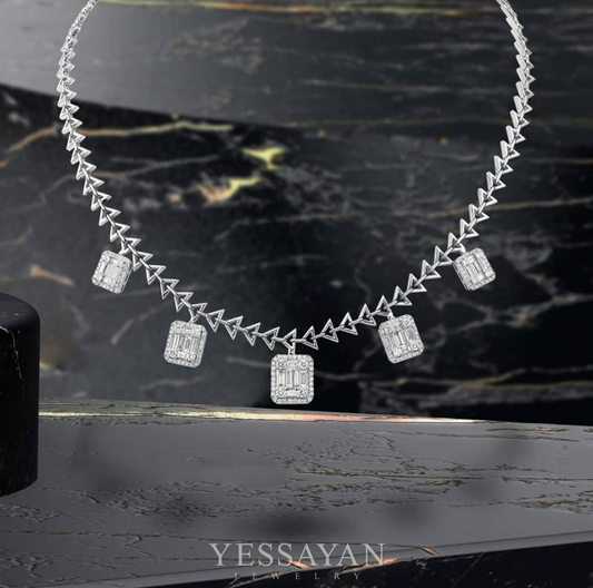 Illusion Diamond Necklace | Diamond Necklace | Ladies Necklace
