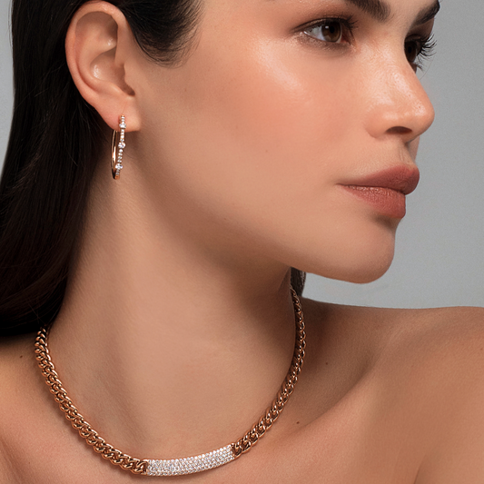 Diamond Bar Cuban Chain Necklace