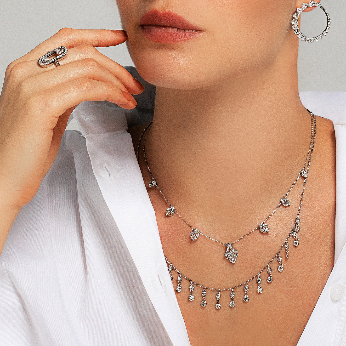 Chandelier Diamond Charm Necklace
