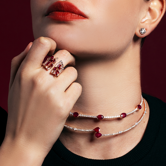 Ruby & Diamond Linear Choker