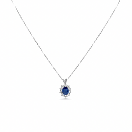 Sapphire & Diamond Pendant Necklace