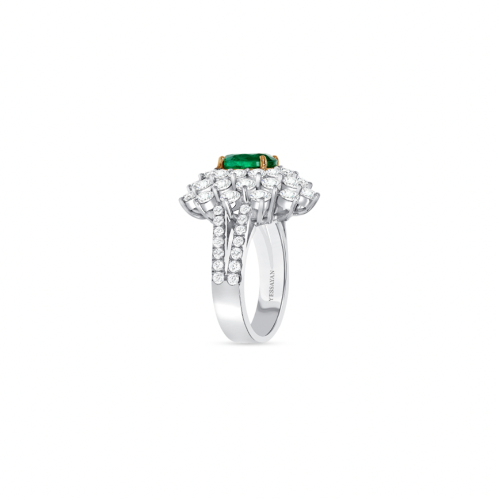 Classic Diamond & Emerald Statement Ring