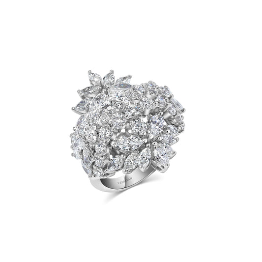 Marquise & Bezel Round Diamonds Cocktail Ring