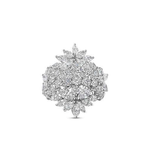 Marquise & Bezel Round Diamonds Cocktail Ring