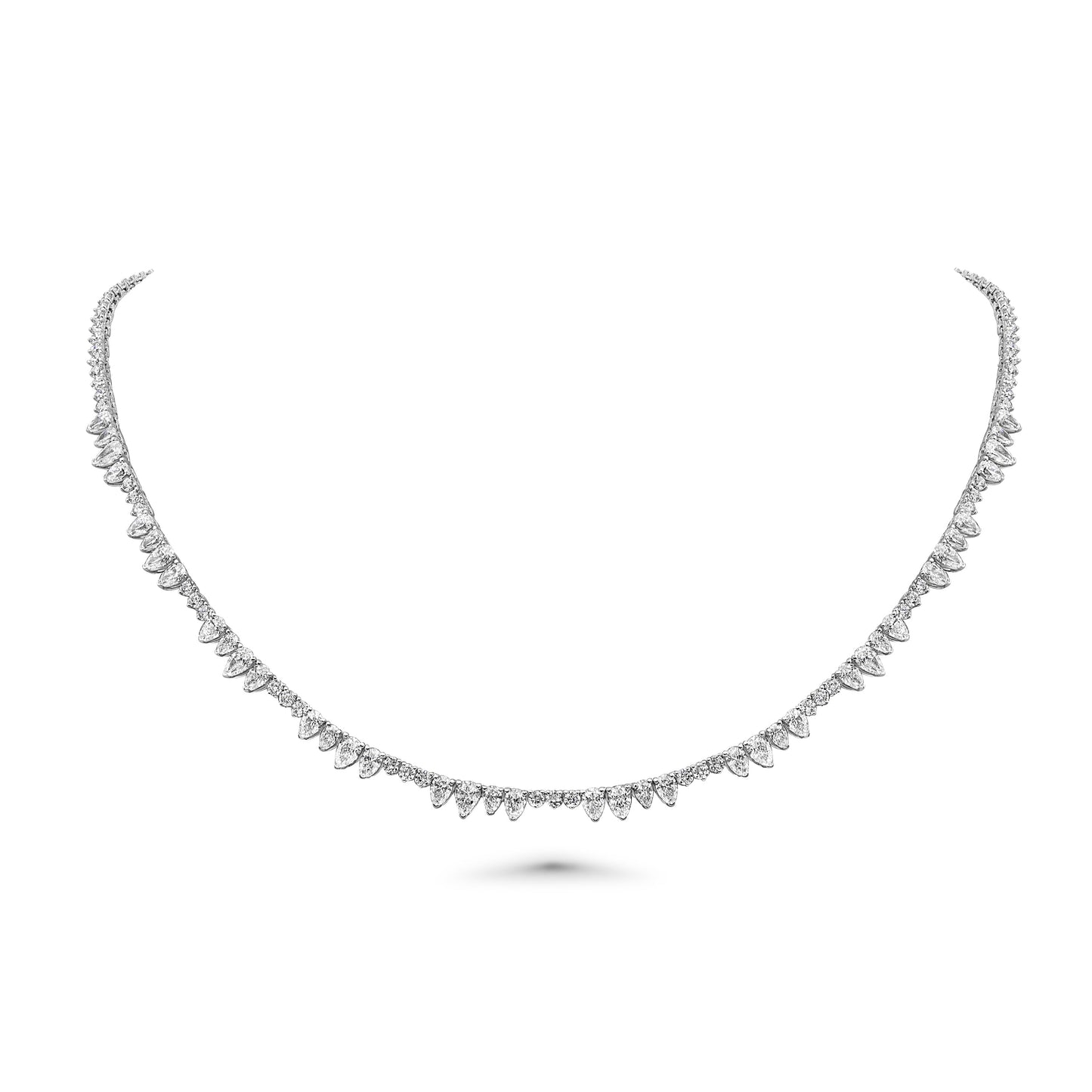 Pears & Rounds Diamond Tennis Necklace