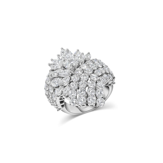 Marquise & Round Wavey Diamond Cocktail Ring