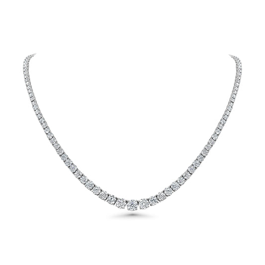 17.58 Carats Riviere Diamond Tennis Necklace