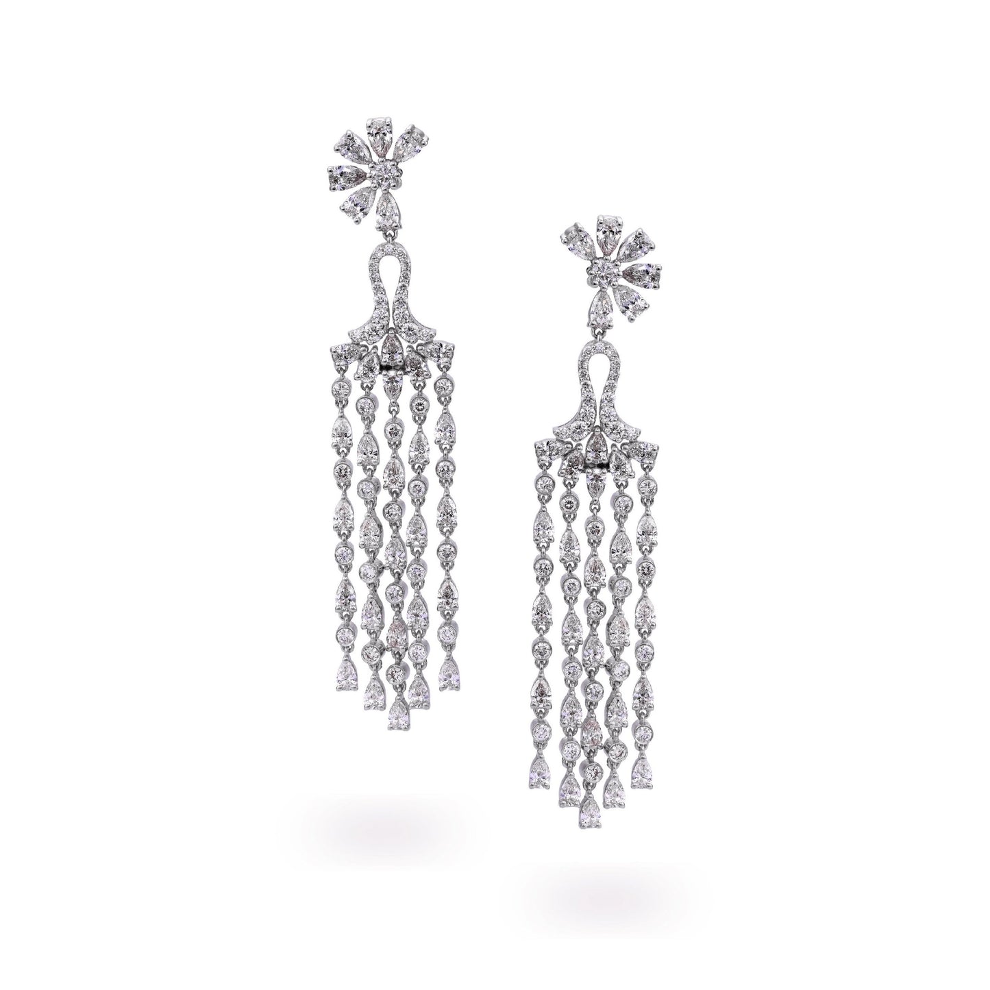 Flower Chandelier Diamond Earrings | Online Store