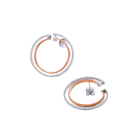 Rose Gold &Diamond Hoop Earrings | Best Jewelry