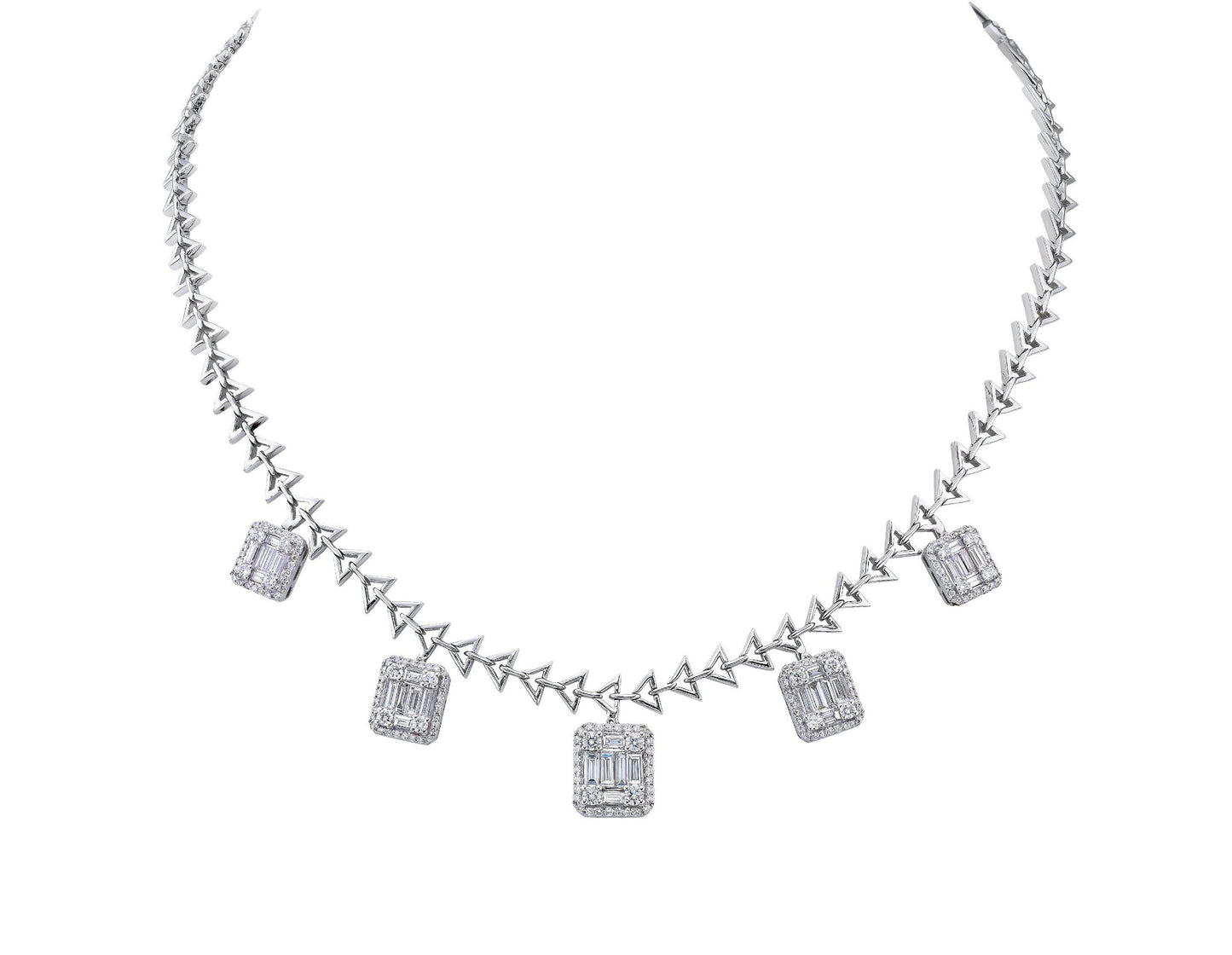 Illusion Diamond Necklace | Diamond Necklace | Diamond Pendant Necklace