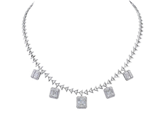 Illusion Diamond Necklace | Diamond Necklace | Diamond Pendant Necklace