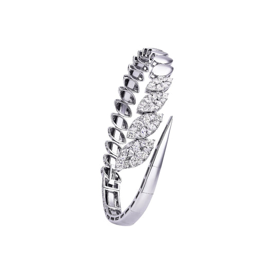 White Gold & Diamond Marquise Illusion Cuff Bracelet | Buy Jewelry online