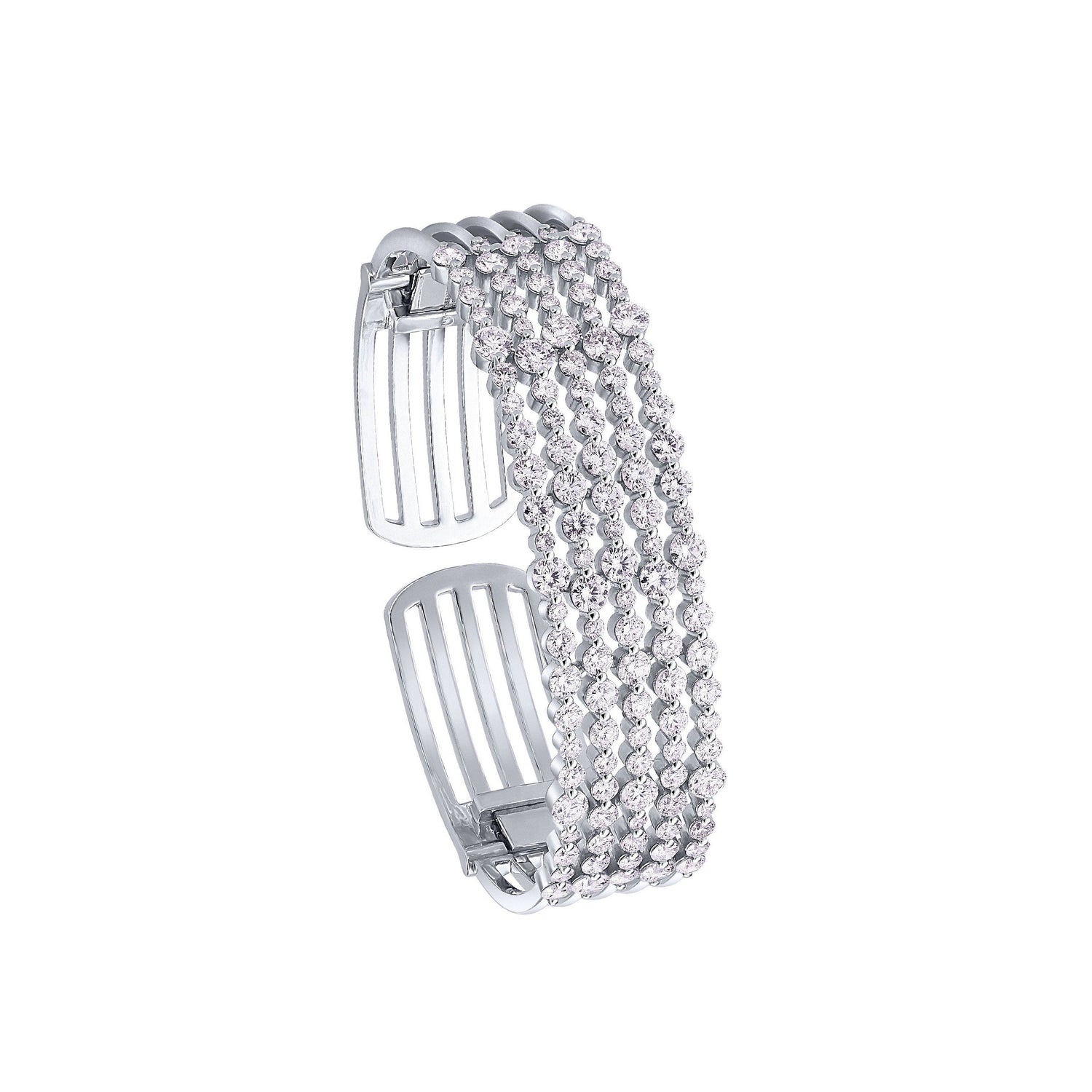 White Gold & Diamond Cuff Bracelet | Bridal Jewelry 