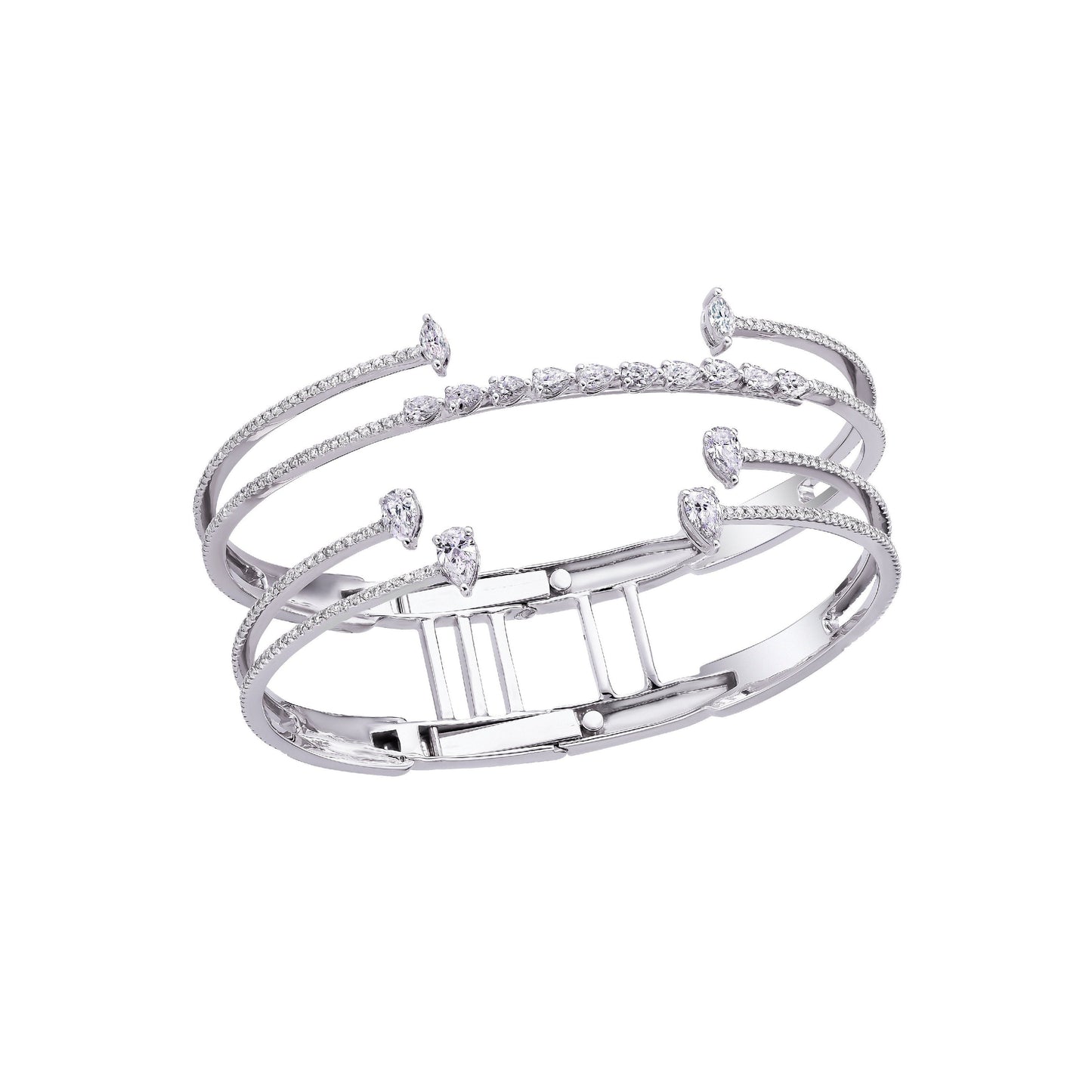 Diamond & White Gold Cuff Bracelet | Jewelry shops 