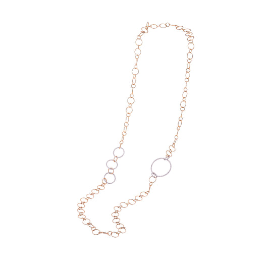 Rose Gold & Diamond Long Chain Necklace | Diamond Necklace | Jewellery Necklace