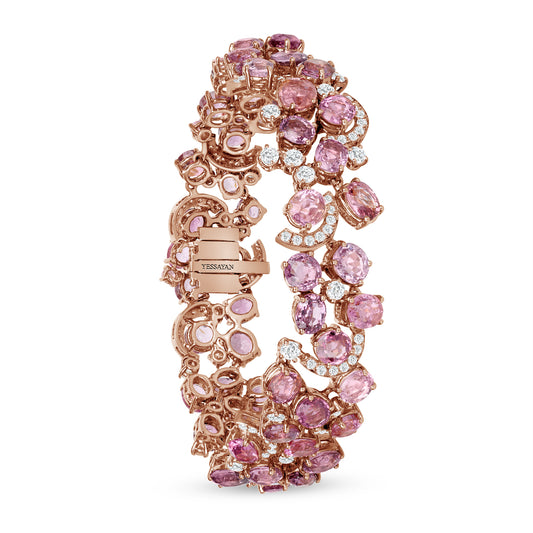 Pink Sapphire & Diamond Link Bracelet