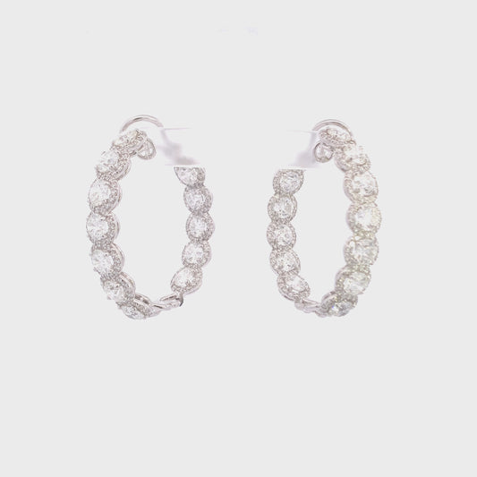 Inside-Out Diamond Oval Hoop Earrings