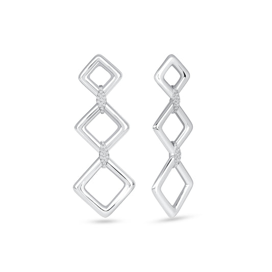 The Quadrangle Diamond Clip-on Earrings