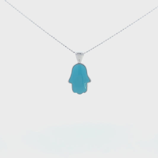 Turquoise Hamsa Hand Pendant Necklace