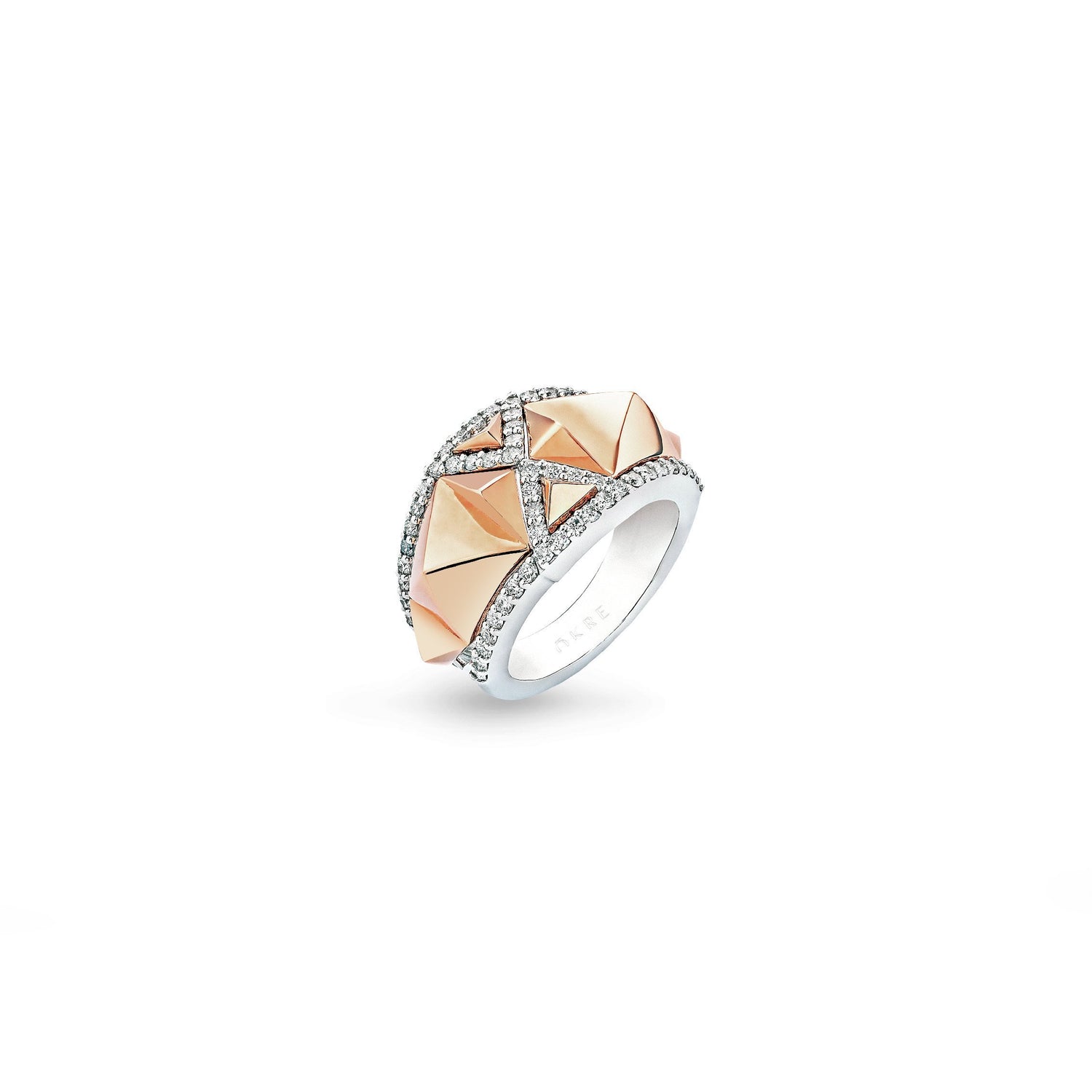 Okre by Yessayan - Pyramid Rose & White Gold Diamond Ring | Diamond Ring | Designer Jewellery Online