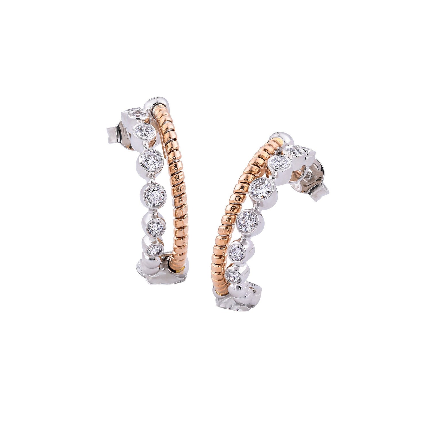 Rose Gold & Diamond Hoop Earrings | Wedding earrings