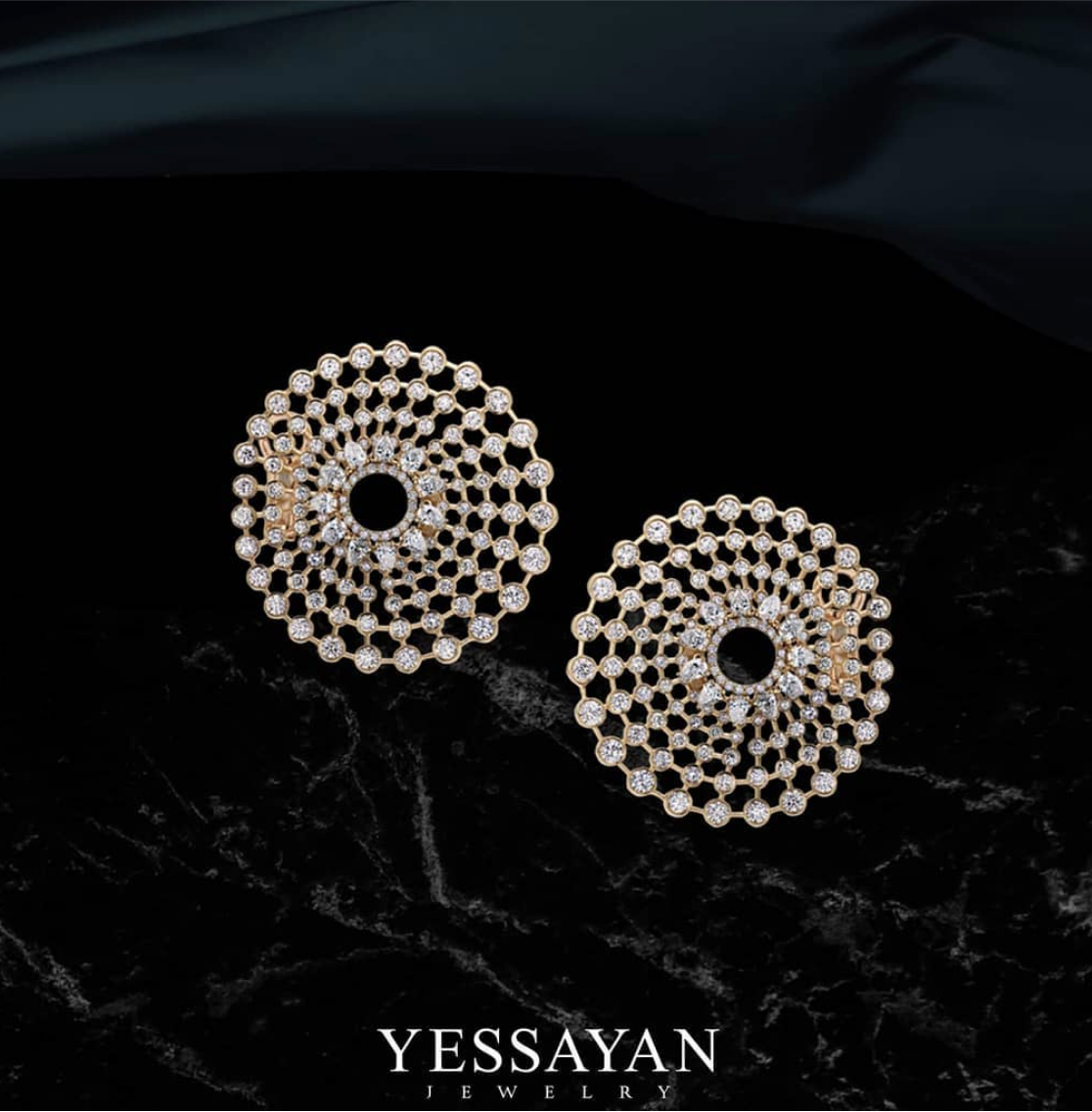 Solaris Rose Gold & Diamond Earrings Circles | Jewelry shops online 