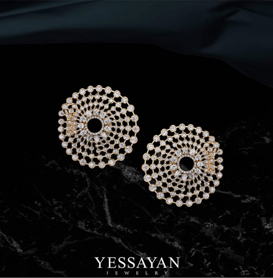 Solaris Rose Gold & Diamond Earrings Circles | Jewelry shops online