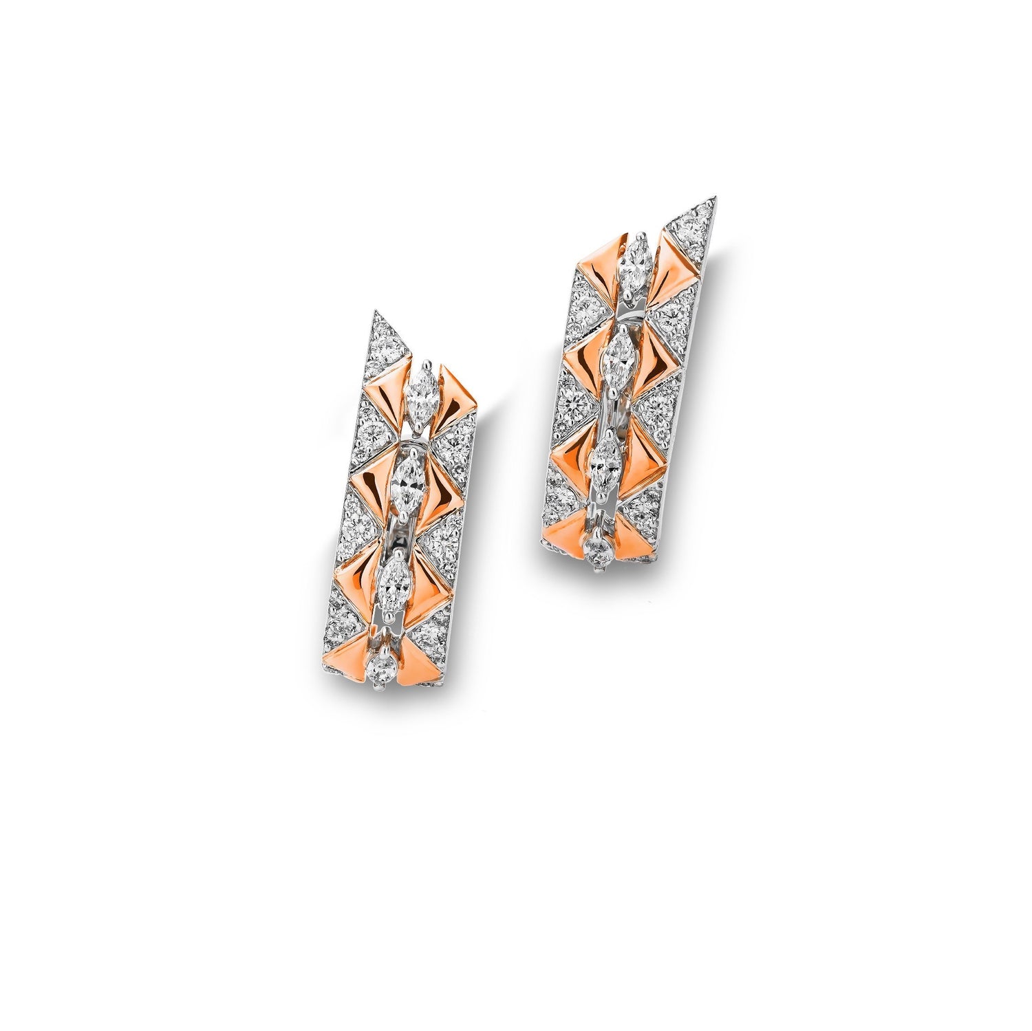 Okre by Yessayan - Rose Gold & Diamond Earrings | Diamond Earrings Online