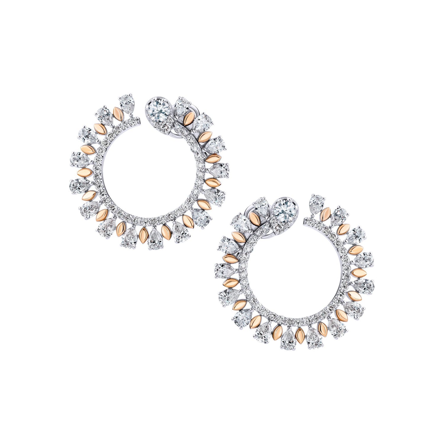 Rose Gold & White Diamond Hoop Earring | Jewellery store