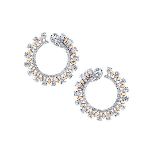 Rose Gold & White Diamond Hoop Earring | Jewellery store