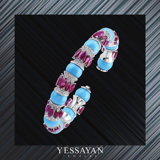 Ruby & Turquoise Cuff Bracelet | Jewelry shops online