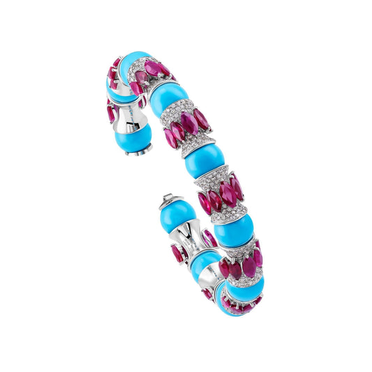 Ruby & Turquoise Cuff Bracelet | Jewelry online