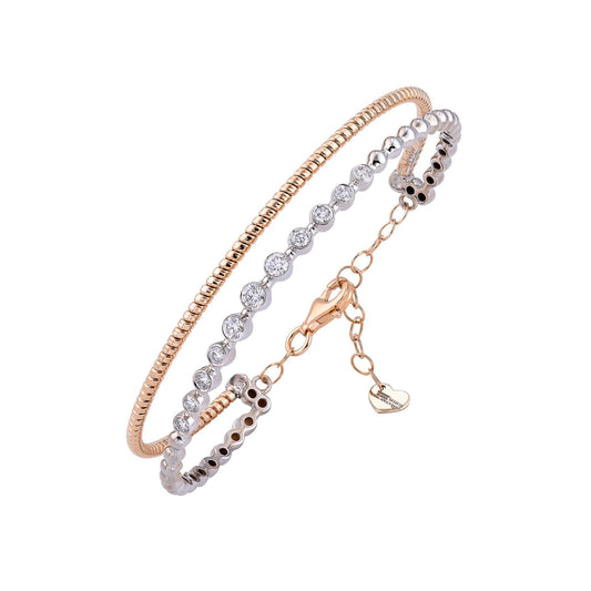 Rose Gold & Diamond Cuff Bracelet | Bridal Jewelry