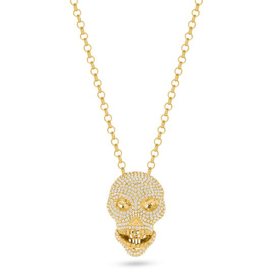 Skull Diamond Pendant Necklace